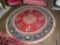 Vintage Chinese Style Round Red Rug
