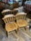 Group lot of 4 vintage wooden chairs