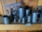 Large group lot of antique pewter measures