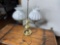 Antique Electrified oil Lamp with Two Shades