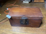 Antique wooden box with lock