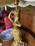 Vintage Lamp with Maiden base