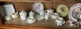 Shelf lot of assorted antique china