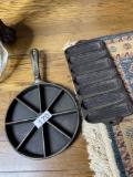 2 Cast Iron Pans including corn bread