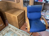 Wooden file cabinet plus office chair