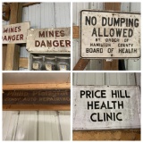 Assortment of antique signs