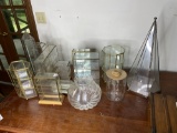 Group lot of glass display cases