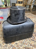 1850s top hat, doctor's bag