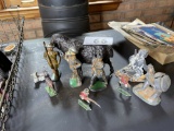 Group lot of assorted Manoil type soldiers, Lamp Bank etc