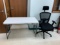 4ft Maxchief Folding Table and Office Chair with Adjustable Positions for Head and Back