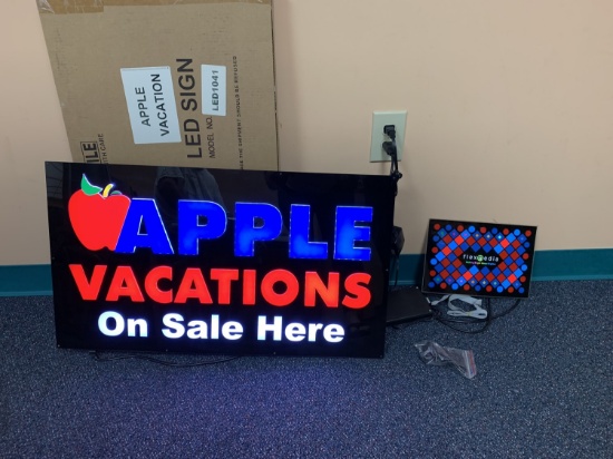 New Apple Vacation Sign and Flex Media Sign.  Both Work