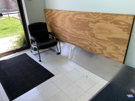 Office Chair, Aluminum Sheeting 119" , Plywood and Peg Board 4x8