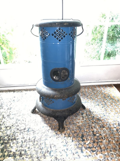 Blue Enamel Kerosene Heater 23 1/2"H