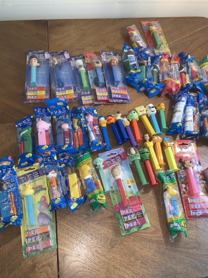 Large Group of Assorted Pez Dispensers - Ice Age, Incredibles, Spongebob, Disney, Toy Story and More