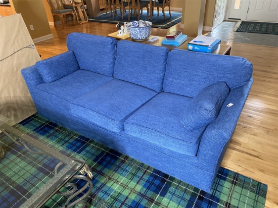 Nice blue upholstered couch