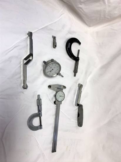 Group lot of gauges, measures etc tools