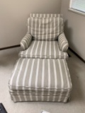 Stripped Chair and Ottoman