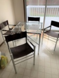 James David Dinette Set Glass and Chrome Table and Chairs