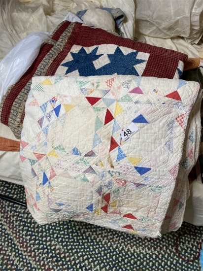 2 Nicer Antique Hand Stitched Quilts