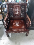 Nice Inlayed Rosewood Chair. Dragon carving, nice inlay work