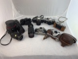 6 Vintage Cameras and 3 Lenses