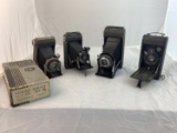 4 Cameras Kodak Senior Six -16 with box, F. Decker-Munchen Compur, Kodak Bimat, Kodak.
