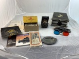 Group Lot to Include 3-D Glasses, Stereo Mounts, Ash Tray from Hotel Deshler, Brochures, and More