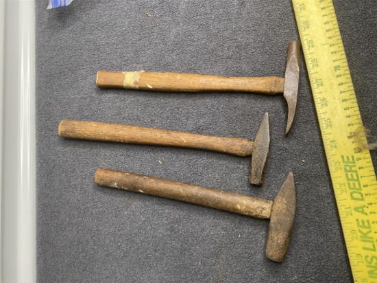Group lot of 3 antique hammers
