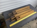 Group of 4 antique pipe organ wooden pipes