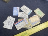 Antique Wallet Contents Lot w/ID Cards, Railroad etc