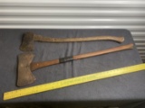 2 Large Antique Axes - Signed