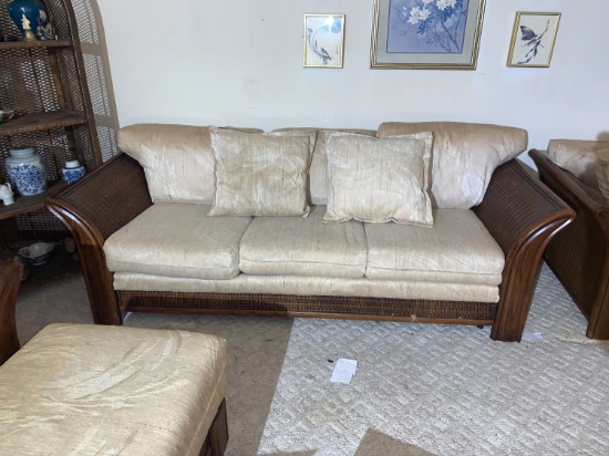Oriental Ratan style Furniture - Sofa, love seat, chair & ottoman