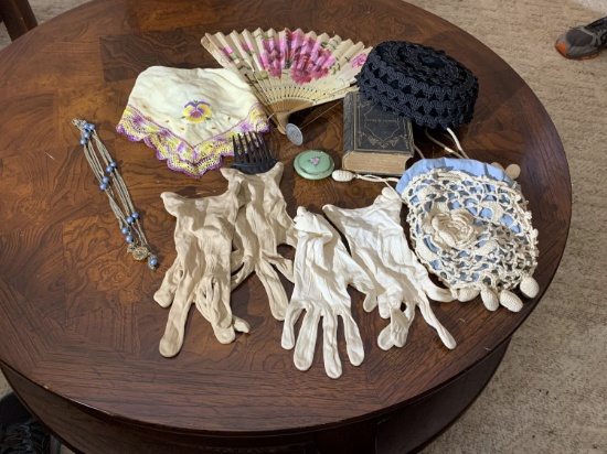 Vintage Purse, Gloves, Compact, Fan, Hat and more