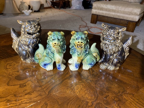 (2) Pairs of Foo dogs