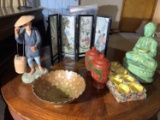 Decorative Oriental items - silk screen, Teacups and more