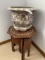 Antique Chinese Famille Rose Planter on Inlaid Stand