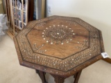 Antique eastern inlaid folding stand