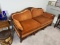 Vintage Mid Century Couch with Orange Cushions