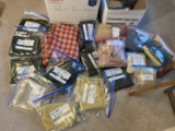 Group lot of bagged wool pieces for sewing, crafts