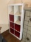 Cube Shelf with 5 Red Storage Inserts