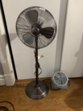 Brushed metal floor fan by Hunter Plus smaller fan