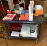 Heavy Duty Plastic Cart with Office Supplies