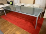 Contemporary Style Conference Table with Red Rug