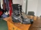 Pair of vintage leather military combat boots