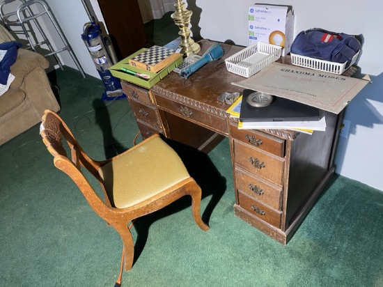 Antique Chair and Smaller desk