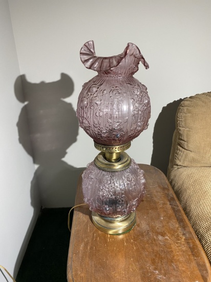 Antique Purple Glass Lamp
