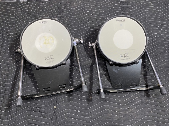 Two Roland V Drum Kick Drums on Stands