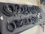 Table Lot of XLR Microphone Cables