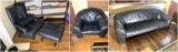 Sofa, 2 Chairs, Glider Chair with Foot Stool