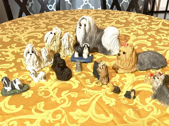 Assortment of Various Size Dog Statues